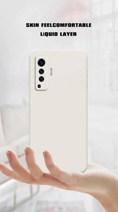 Luxury Square Liquid Silicone Case for VIVO X50 Pro Plus Lite X51 5G Camera Protective 360 Shockproof Phone Cover X50Pro X50Lite