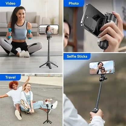 For Magsafe Magnetic Selfie Stick Mini Bluetooth Extendable Handle Tripod For iPhone Samsung Mobile Phone Stabilizer Selfiestick