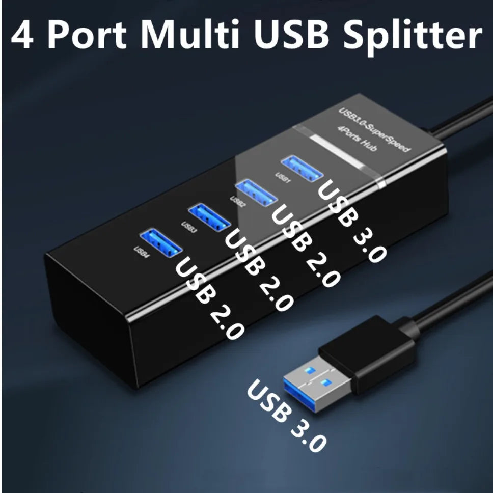 USB HUB 3.0 High Speed 4 Port Multi USB Splitter OTG Adapter For Xiaomi Lenovo Macbook Pro 13 15 Air Pro PC Computer Accessories
