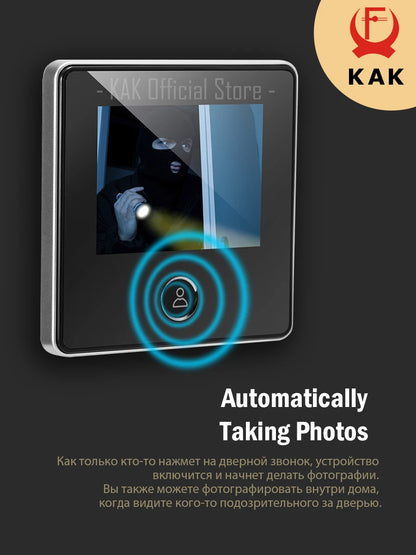 KAK 2.8" Electronic Door Viewer Camera Smart Peephole Doorbell Clear Night Vision Door Camera Photo Record Digital Door Viewer