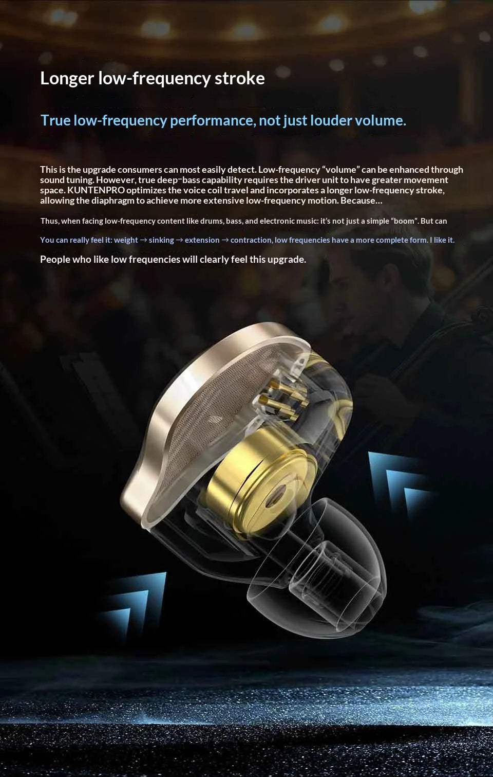 GK KUNTEN PRO HiFi In Ear Earphones Second Generation Dynamic Driver Long Stroke Bass Wired Headset For Music Audiophile