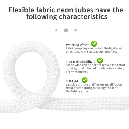 WS2812B WS2811 DC5V Round Reticulate Pattern Neon LED Strip 50Leds/m 360 Degree Smart RGBIC Flexible  Silicone Light Tape IP67