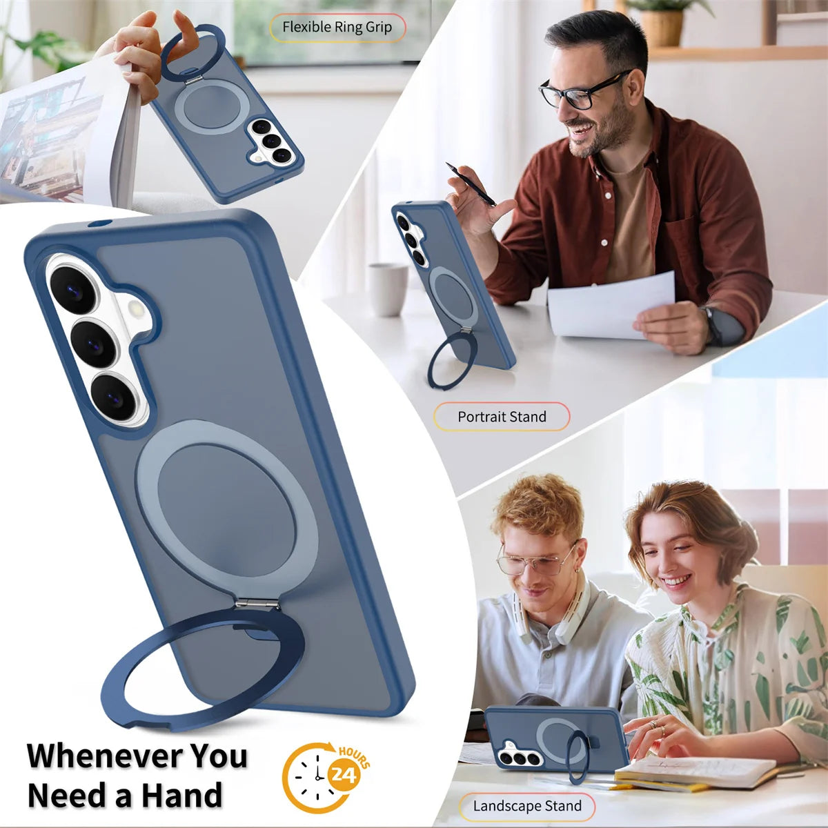 Magnetic for Magsafe Phone Case for Samsung Galaxy S25 Edge S26 Ultra S24 FE S23 A06 A07 A17 A16 A36 A56 Ring Holder Hard Cover