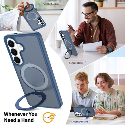 Magnetic for Magsafe Phone Case for Samsung Galaxy S25 Edge S26 Ultra S24 FE S23 A06 A07 A17 A16 A36 A56 Ring Holder Hard Cover