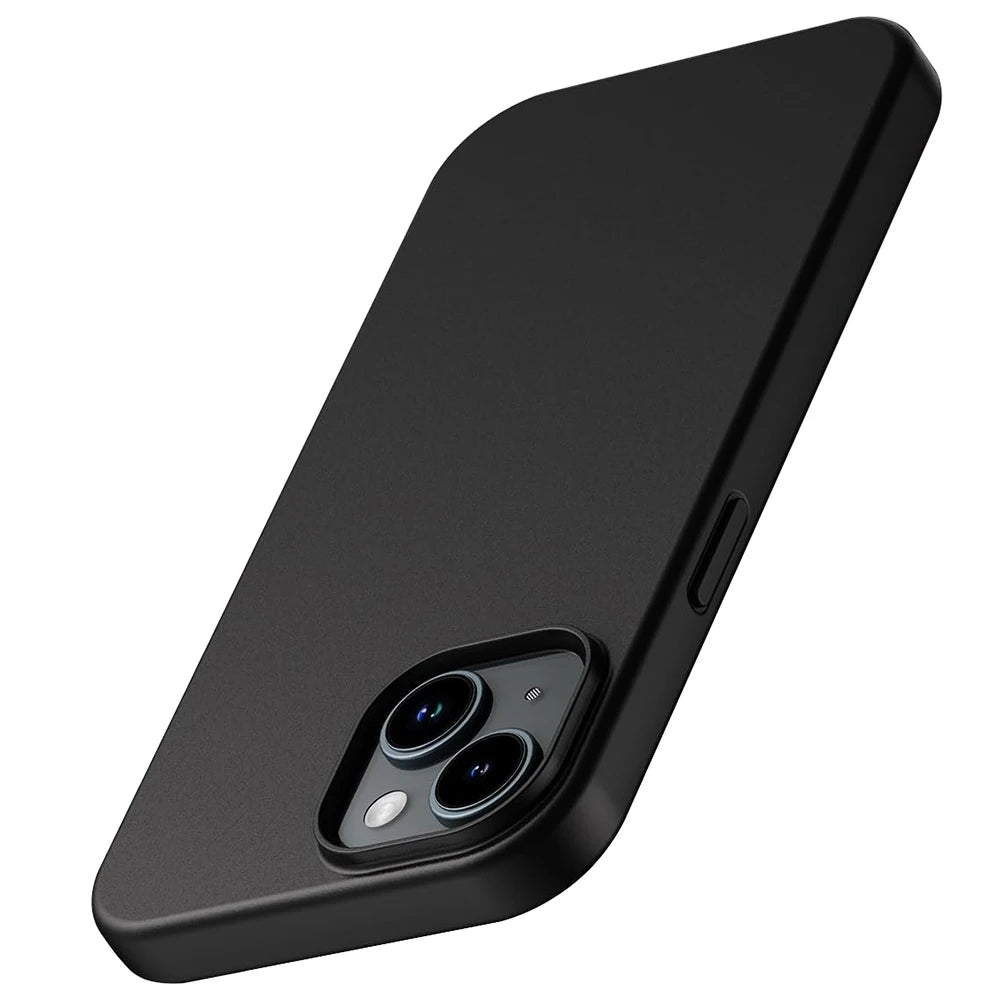 Ultra Thin Matte Silicone Soft TPU Case For iPhone 16 15 14 Plus 13 12 Mini 11 Pro XS Max X XR SE 2 3 7 8 Plus Solid Black Cover