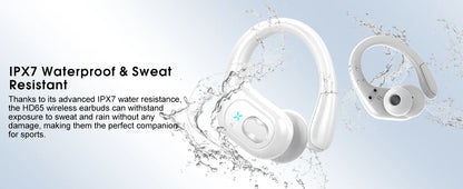 Wireless Earbuds Sport Bluetooth 5.4 Headphones with Noise Cancelling Mic 75Hrs HiFi Stereo Over Ear Bud LED Display USB-C IPX7