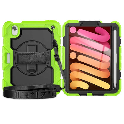 Case for iPad Mini 7 (A17 Pro)2024/ Mini 6 8.3'' with Screen Protector Pencil Holder [360 Rotating Hand Strap] &Stand Shockproof