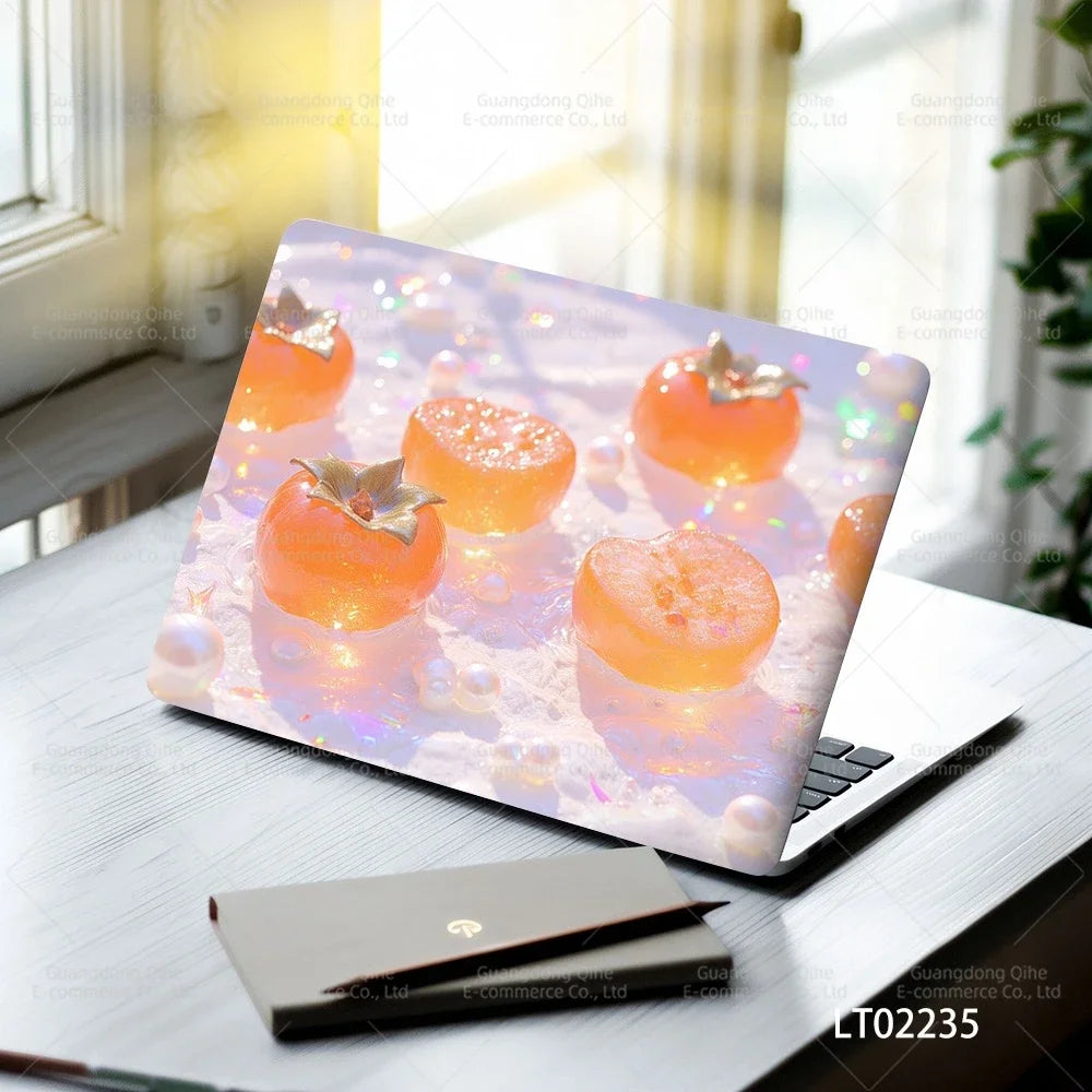 2 PCS Removable Flower Stickers for Laptop PVC Aesthetic Decals Self-Adhesive Peel Off No Residue Tablet Skin MacBook Skin