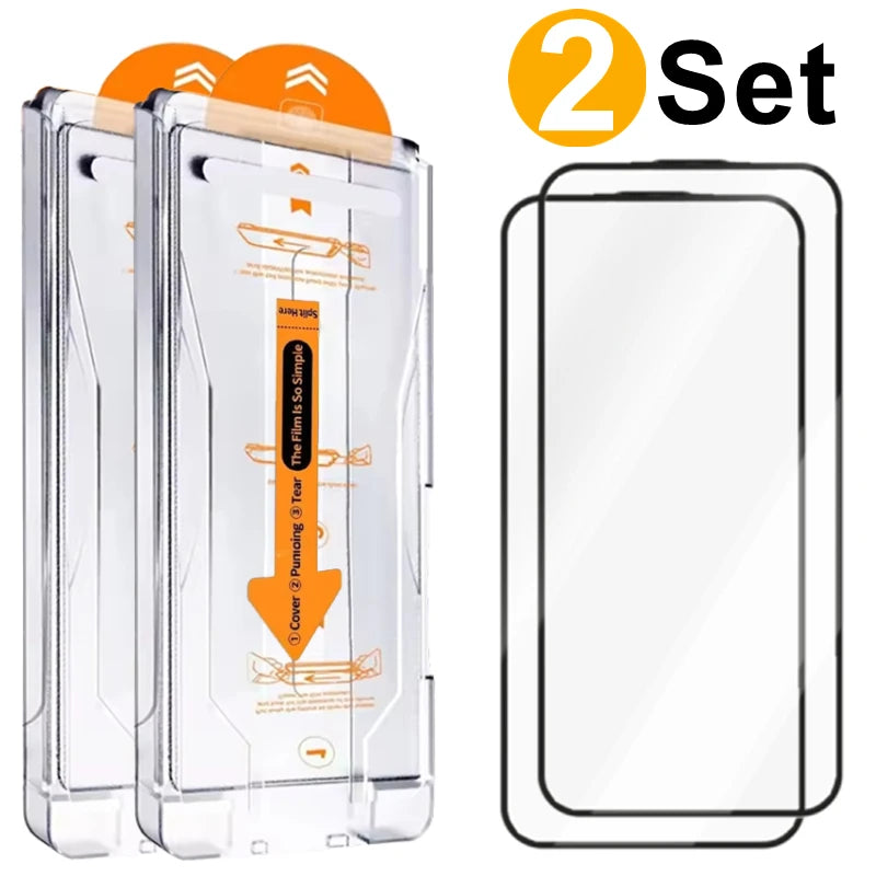 1/4Set 18PM Easy Install Screen Protector For iPhone 18 17 16 15 Pro Max 18pro 18Promax Dust Free Tempered Glass Protective Film
