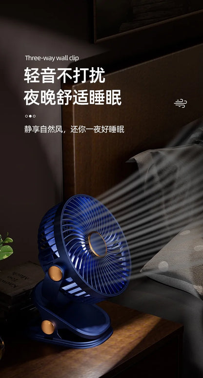 Portable USB Clip-On Fan for Office Desk Quiet Design for Dormitory Students Baby Stroller Bedside Small Tabletop Fan