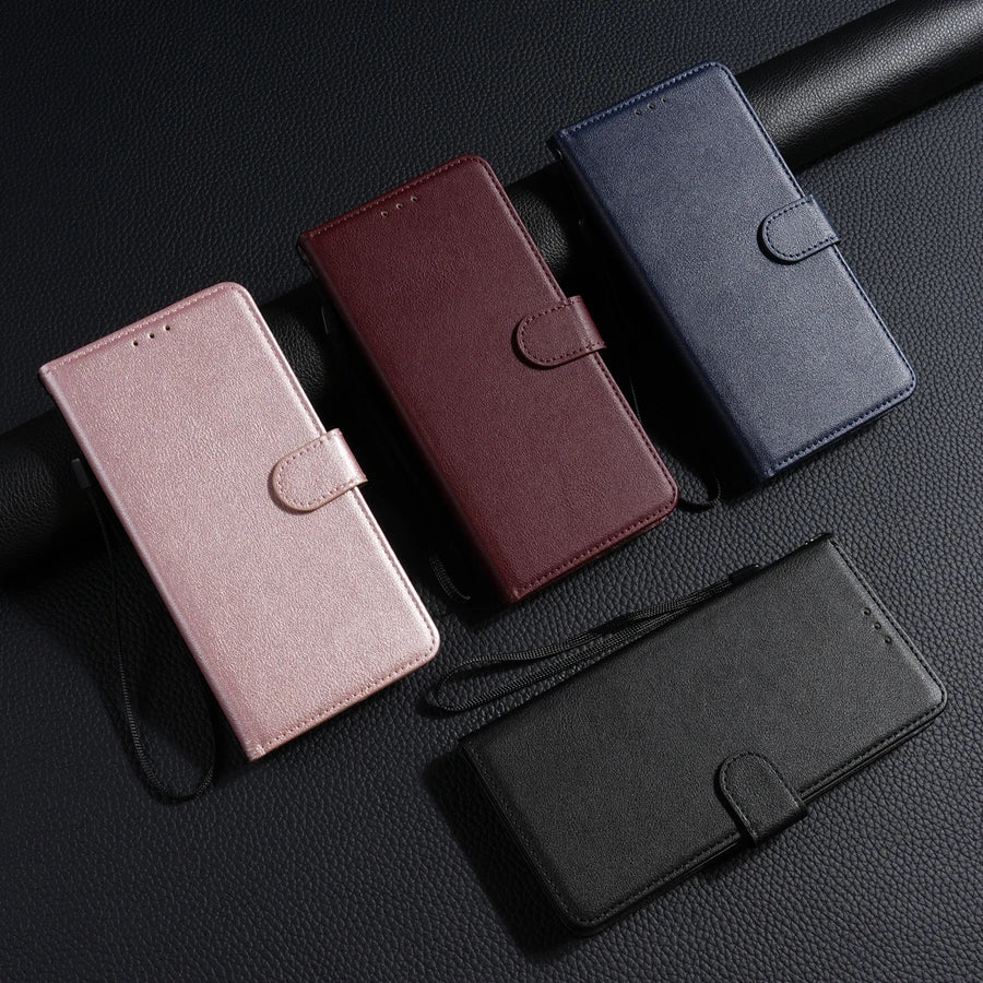 Wallet With Card Slot Magnetic Flip Leather Case For Samsung Galaxy S25 FE S24 Ultra S23 S22 S21 S20 FE S10 Plus S9 Card Bag