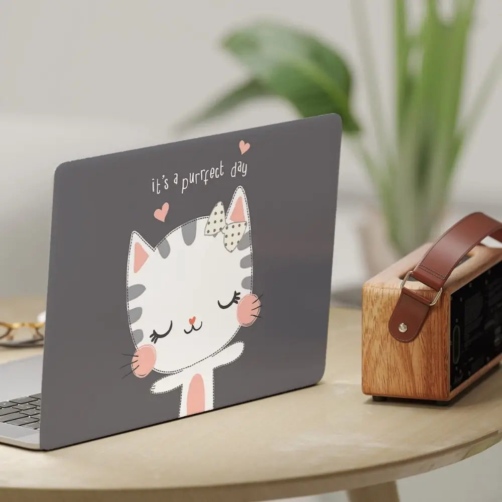 DIY 15inch Laptop Stickers Skins Cute Cat A+C Side Notebook Computer Cover Skin for Macbook /HP / Dell / Lenovo / Acer / ASUS
