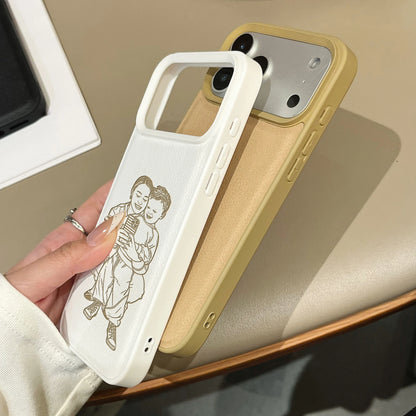 Custom Photo Image Converted to Minimalist Line Style Phone Case for iPhone 18 17 16 15 14 13 12 11 Pro Max 16 Plus 17 Air