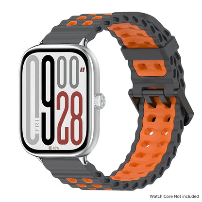 Soft Silicone Strap for Redmi Watch 6 5 4 Sports Two Tone Wristband for Xiaomi Mi Band 8 9 Pro Adjustable Rubber Wristband