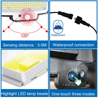 236/366LED Solar Motion Sensor Lights Outdoor Waterproof Solar Floodlight Wall Light 3  Mode Solar Security Lights Garden Yard P