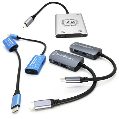 AR Glasses Hub Seamless Multi-Device Type-C HDMI-compatible Charging Adapter for Xreal Beam Viture Rokid Station Rayneo XR USB-C