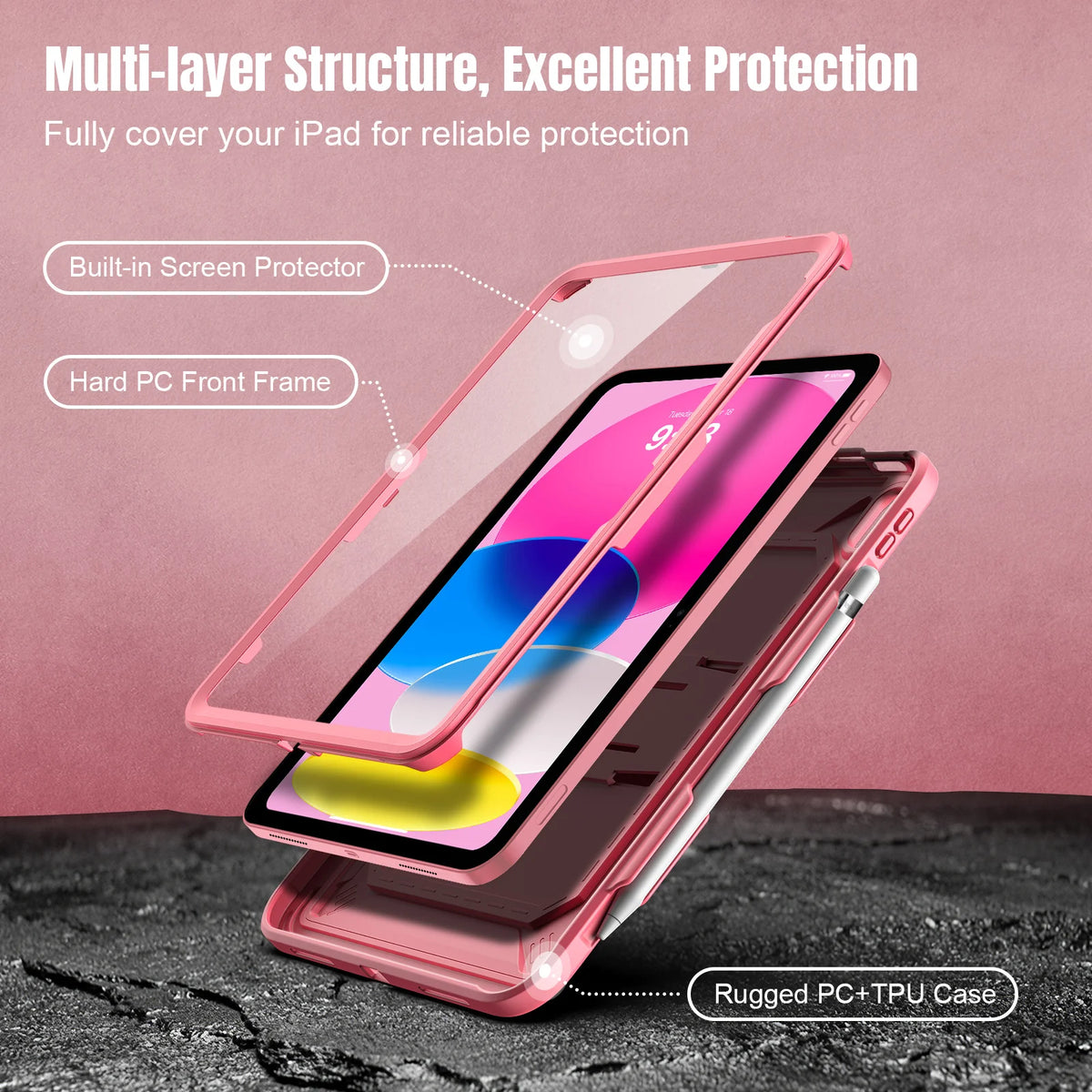 Case for iPad (A16) 11th Generation 11Inch 2025,iPad 10th Gen Case 2022 with Screen Protector Heavy Duty Shockproof Rugged cover