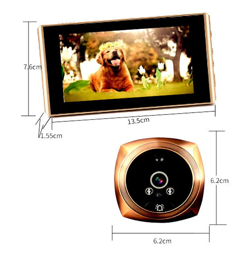 4.3" Inch Door Viewer Video Peephole Camera Motion Detection Monitor Digital Ring Doorbell Video-Eye Safety Recording