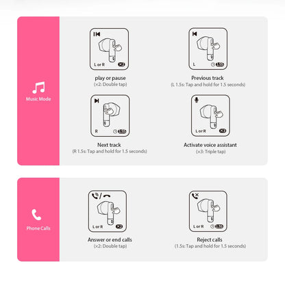 Baseus Bass BS2 Lite True Wireless Earbuds Bluetooth 6.0 Semi-in-Ear Earphones 2-Mic AI ENC 40H Playtime IP55 SuperBass Ear buds