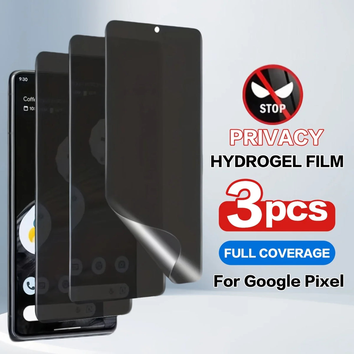 3Pcs Privacy Hydrogel Film For Google Pixel 11 10 9 8 7 Pro 10A 9A 8A Privacy Screen Protector