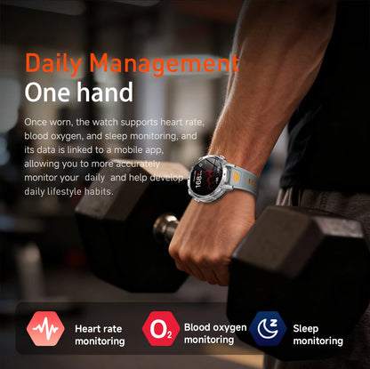 LIGE New 1400mAh Battery Smart Watch Men BT Call Waterproof Heart Rate Monitor Flashlight & SOS Red Light Sports Smartwatch Men