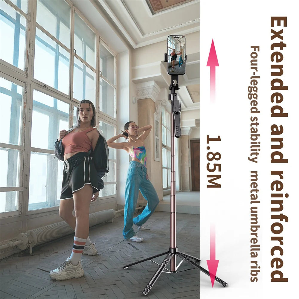 FANGTUOSI Long 185cm 360 Rotation Stabilizer, Selfie Stick Tripod for Smartphone Camera With Bluetooth Shutter for Live Video