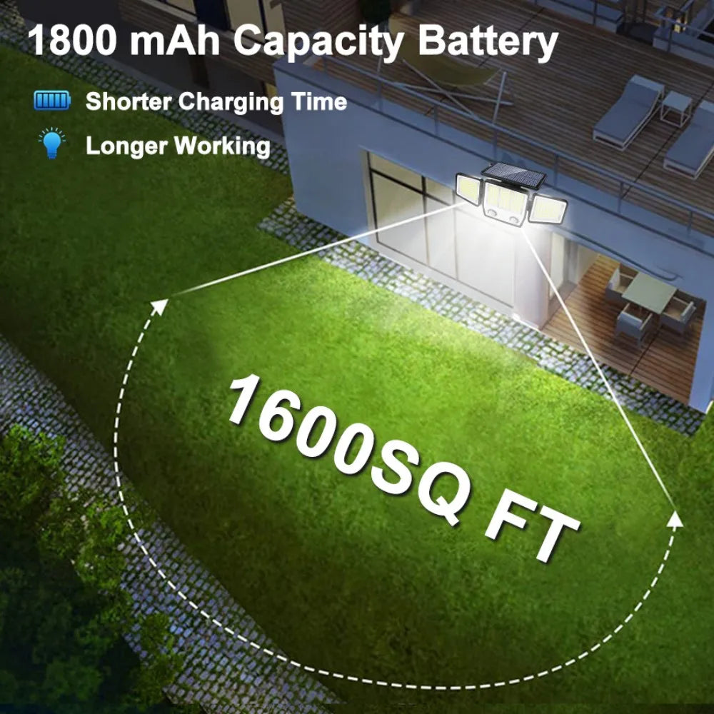 236/366LED Solar Motion Sensor Lights Outdoor Waterproof Solar Floodlight Wall Light 3  Mode Solar Security Lights Garden Yard P
