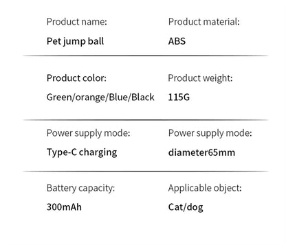 Interactive Smart Dogs Toys Balls - USB Automatic Moving Bouncing Ball for Puppy to Large Dog - Electronic Pets Ball Birthday Gi