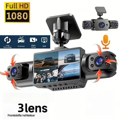 3/4CH Dash Cam, 1080P Multi Lens, 2" IPS Screen, IR Night Vision, 24H Parking Motion Detection