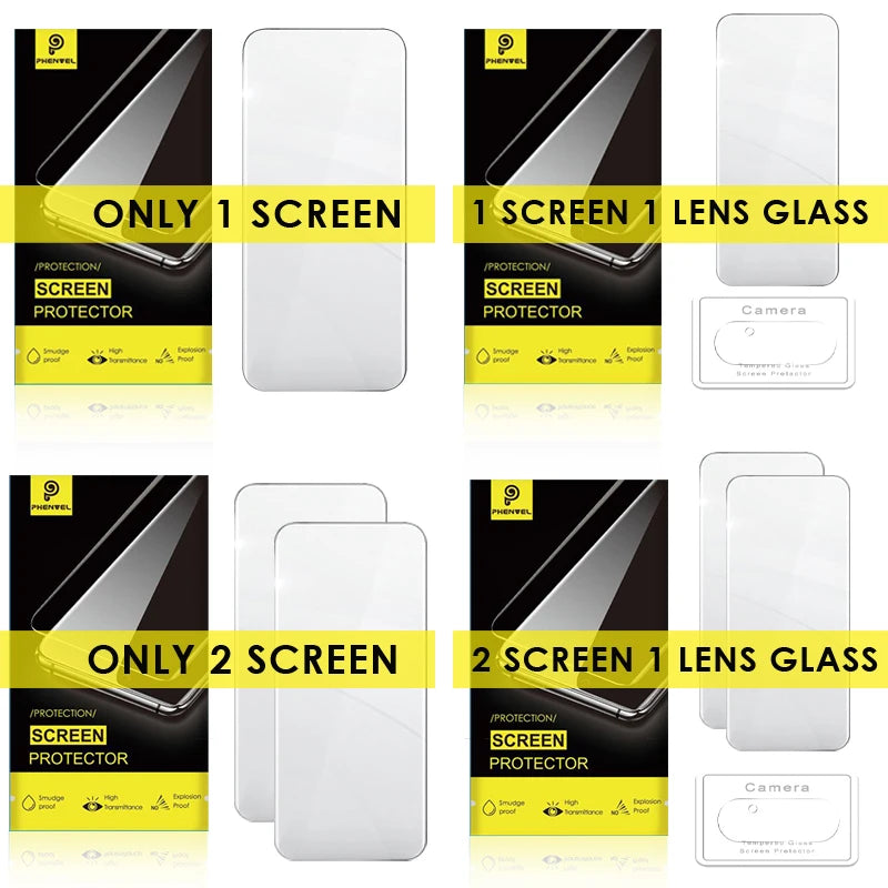 Phenvel Glass For Google Pixel 9 Pro, Pixel 9a, Pixel9, Pixel 9 Pro XL Crystal Tempered Glass Screen Protector Ultrasonic Unlock