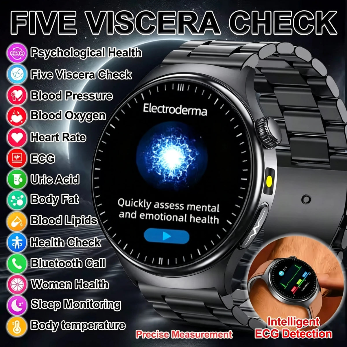 2026 New Health Sport ECG AI Diagnosis Smart Watches Men Heart Rate Blood Pressure IP68 Waterproof Smartwatches For Men Women