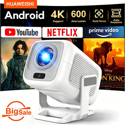2026 Huaweishi X3 Plus Projector Android 4K Native Portable 1080P Auto Focus Video Home Cinema Outdoor HD LED HY320 Projetor