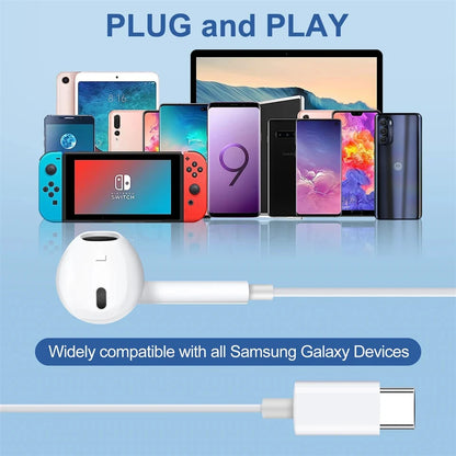 In-Ear Wired Earphones For Apple iPad iPhone 15 11 12 13 14 16 17 Pro Max TypeC Headphones Laptops Tablet 3.5mm Earphones