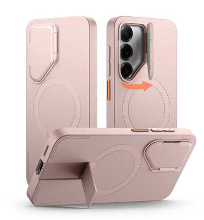 For Samsung Galaxy S25 Ultra S25+ Case Magnetic Shockproof Bumper Protective Cover with Camera Cover Adjustable Metal Kickstand