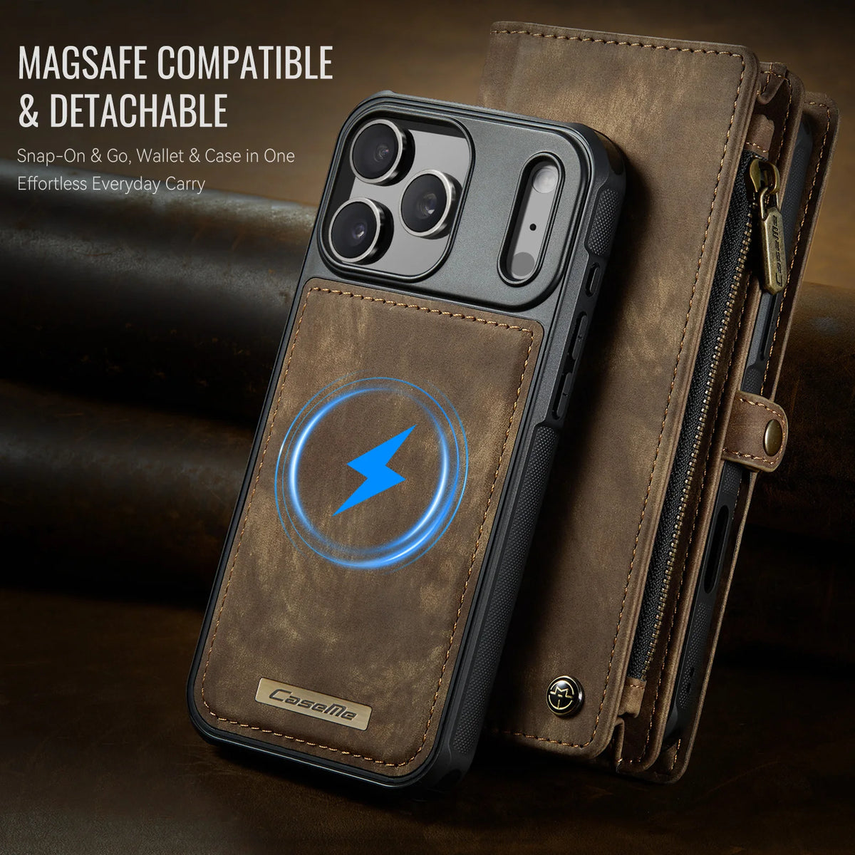 Business Zipper Multi Cards Solt Wallet Leather Case For iPhone 18 Pro Max 17 16 Plus 15 Plus 14 13 12 Full Protection Cover