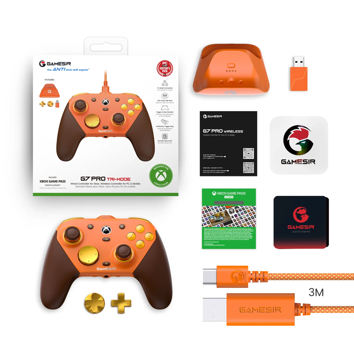 GameSir G7 Pro Wired Xbox Controller with Smart Charging Station, Hall Effect, Gyro, 3.5mm Audio Jack, 1000Hz Polling Rate
