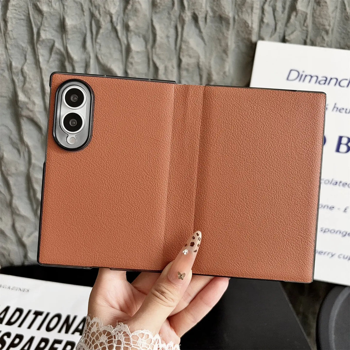 Business Plain Leather All-inclusive Flip Case for Samsung Galaxy Z Fold 8 Wide 7 6 5 Fold8 Ultra Camera Protection Bumper Cover