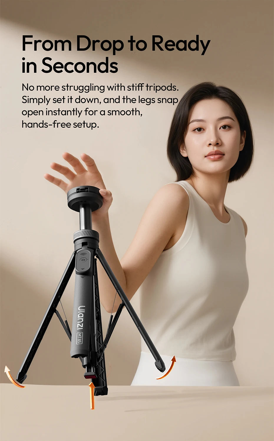 Ulanzi MT85 1.5M Upgrade Magsafe Phone Tripod for Iphone 17 16 15 Android Automatic Tripod Selfie Stick for Smartphone Vlog Live