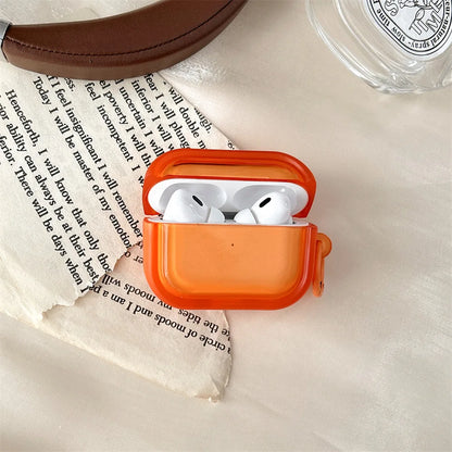 For Airpods Pro 3 Case,Pure Color Orange TPU Protective Earphone Cover For Airpods Pro 2/Airpods 4 3 2 1 Cover Funda