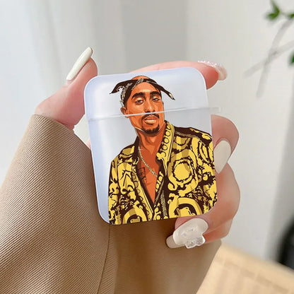 Rapper 2Pac Tupac Shakur Earphone Case for Airpods 3 3rd 4 4th Wireless Headphone Cover Air Pods Pro 3 2 1 Shockproof Fundas