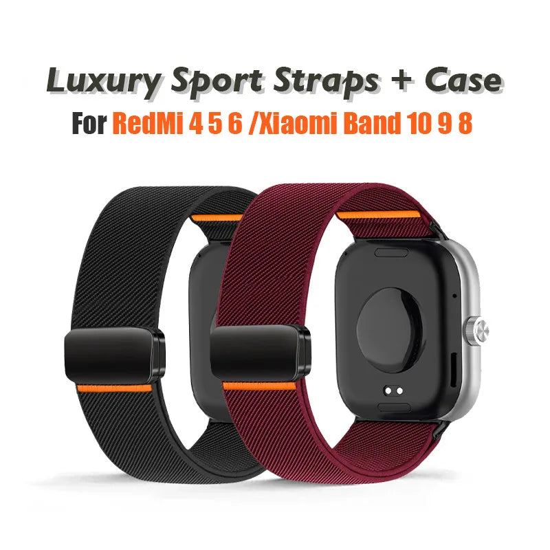 Nylon Sport Straps For Redmi watch 4 5 6 watchband Magnetic Bracelet correa For Xiaomi Band 8pro 9pro active band Accessories