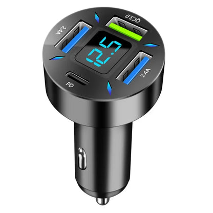 PD Quick Car Charger QC3.0 2.4A 4 Ports USB Fast Charging Car Adapter Cigarette Lighter Socket Splitter For iPhone Xiaomi