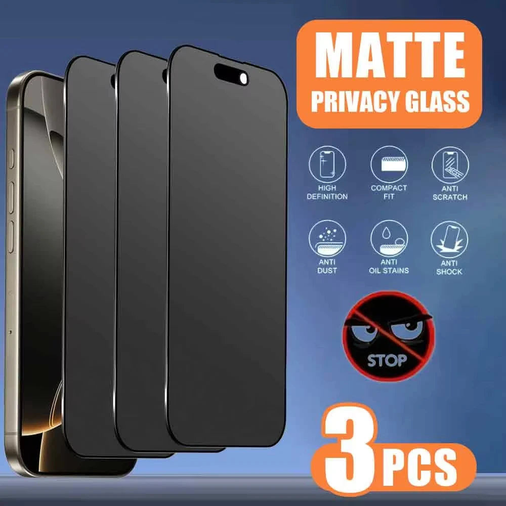 Matte Privacy Screen Protector For iPhone 17 Pro Max 16 15 13 14 18 Pro Max 11 12 Air 7 8 Plus XR SE Anti-Spy Soft Ceramic Film