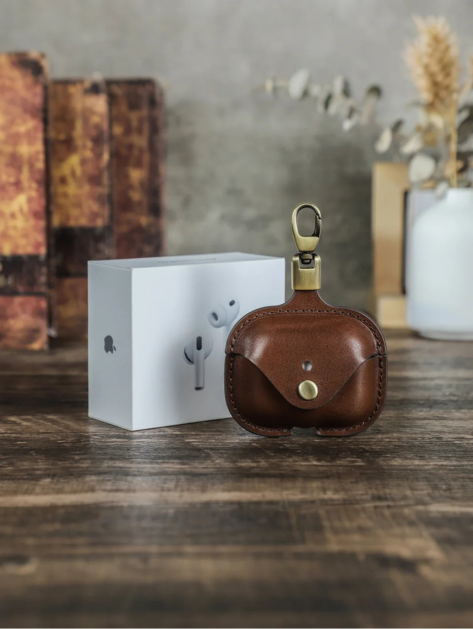 Genuine Leather Cover for AirPods Pro 3 Case Airpod Pro 2nd 1st generation Bluetooth Wireless Headphones Charging Box with Hook