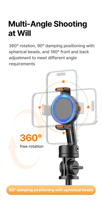Ulanzi SK-05 Metal Smartphone Tripod Bluetooth Selfie Stick Desktop Tripod Travel Vlog Live Streaming for iPhone Android