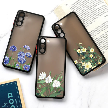 For Samsung S24 S22 S26 Ultra Case Cover Samsung Galaxy S25 S23 Ultra S21 Plus S20 FE Note 20 Ultra Lavender Flowers Clear Cases