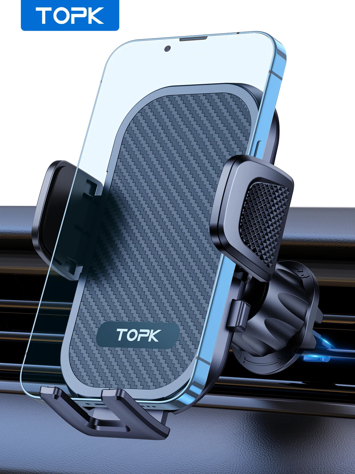TOPK Upgraded Hook Clip Car Holder FOR Phone, Air Vent Universal Mount, Super Stable Fit for iPhone Truck Smartphones