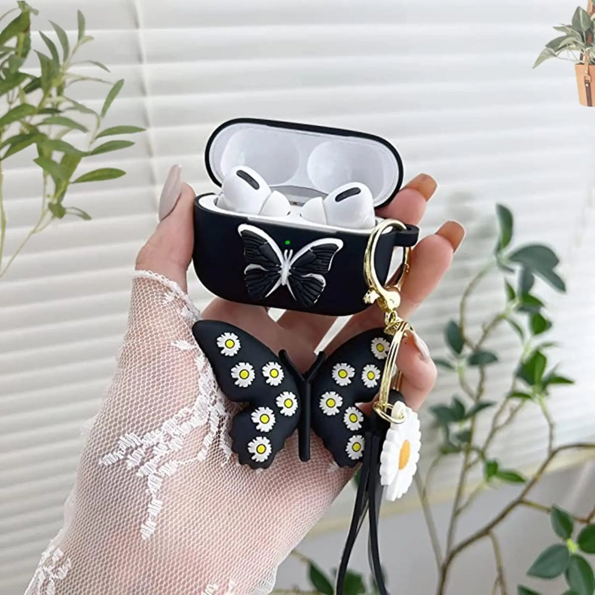 Airpods Pro2 Generation Protective Case 2023 Cute Cartoon 3d Butterfly Charm Soft Silicone
