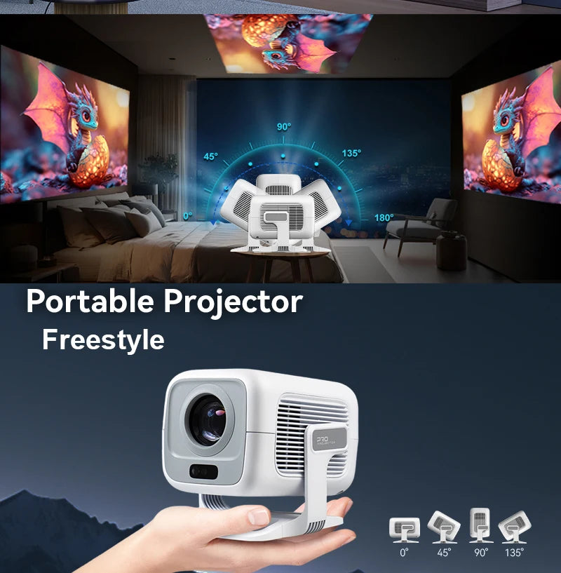 2026 Huaweishi X3 Plus Projector Android 4K Native Portable 1080P Auto Focus Video Home Cinema Outdoor HD LED HY320 Projetor