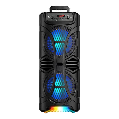 6000W Portable Party Bluetooth Speaker Sound System  Rechargeable Outdoor Loud Karaoke Dual 8 " Speaker